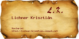 Lichner Krisztián névjegykártya
